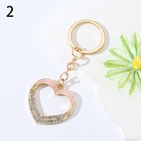 Modern Style Sweet Classic Style Heart Shape Alloy Plating Inlay Rhinestones Bag Pendant Keychain sku image 2