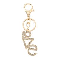 Modern Style Classic Style Commute Letter Alloy Plating Inlay Rhinestones Bag Pendant Keychain main image 3