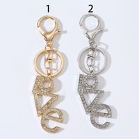 Modern Style Classic Style Commute Letter Alloy Plating Inlay Rhinestones Bag Pendant Keychain main image 1
