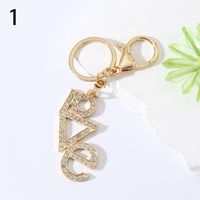 Modern Style Classic Style Commute Letter Alloy Plating Inlay Rhinestones Bag Pendant Keychain sku image 1
