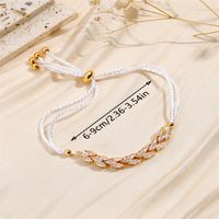 Simple Style Shiny Geometric Rope Copper Inlay Zircon Women's Drawstring Bracelets main image 2