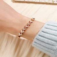 Simple Style Shiny Geometric Rope Copper Inlay Zircon Women's Drawstring Bracelets main image 3