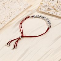 Simple Style Shiny Geometric Rope Copper Inlay Zircon Women's Drawstring Bracelets sku image 9