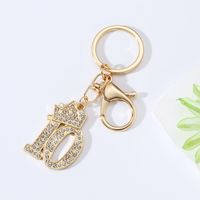 Basic Modern Style Commute Number Alloy Plating Inlay Rhinestones Bag Pendant Keychain sku image 11