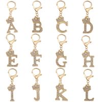 Modern Style Simple Style Classic Style Letter Alloy Plating Inlay Rhinestones Bag Pendant Keychain main image 1