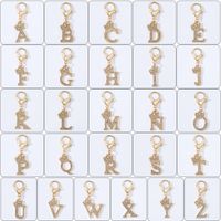 Modern Style Simple Style Classic Style Letter Alloy Plating Inlay Rhinestones Bag Pendant Keychain main image 5