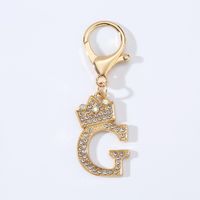 Modern Style Simple Style Classic Style Letter Alloy Plating Inlay Rhinestones Bag Pendant Keychain sku image 7