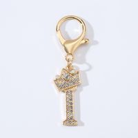 Modern Style Simple Style Classic Style Letter Alloy Plating Inlay Rhinestones Bag Pendant Keychain sku image 9