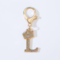Modern Style Simple Style Classic Style Letter Alloy Plating Inlay Rhinestones Bag Pendant Keychain sku image 12