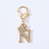 Modern Style Simple Style Classic Style Letter Alloy Plating Inlay Rhinestones Bag Pendant Keychain sku image 14