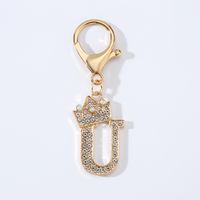 Modern Style Simple Style Classic Style Letter Alloy Plating Inlay Rhinestones Bag Pendant Keychain sku image 21