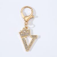 Modern Style Simple Style Classic Style Letter Alloy Plating Inlay Rhinestones Bag Pendant Keychain sku image 22