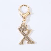 Modern Style Simple Style Classic Style Letter Alloy Plating Inlay Rhinestones Bag Pendant Keychain sku image 24