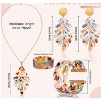 Ethnic Style Leaves Arylic Alloy Women's Rings Earrings Necklace main image 2