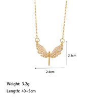 304 Stainless Steel 18K Gold Plated Casual Simple Style Commute Inlay Swan Heart Shape Bow Knot Artificial Rhinestones Pendant Necklace sku image 3