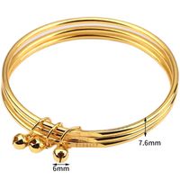 Copper Vintage Style Simple Style Plating Carving Bell Wristband main image 2