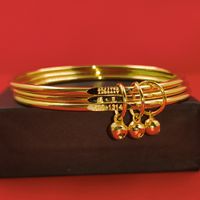 Copper Vintage Style Simple Style Plating Carving Bell Wristband sku image 1