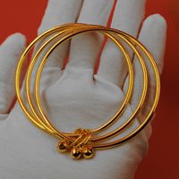 Copper Vintage Style Simple Style Plating Carving Bell Wristband main image 3