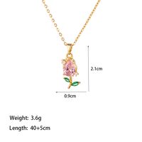 304 Stainless Steel 18K Gold Plated Casual Simple Style Commute Inlay Heart Shape Flower Butterfly Artificial Rhinestones Pendant Necklace sku image 1