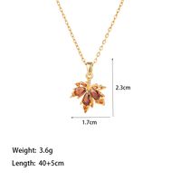 304 Stainless Steel 18K Gold Plated Casual Simple Style Commute Inlay Heart Shape Flower Butterfly Artificial Rhinestones Pendant Necklace sku image 2