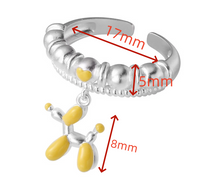 Wholesale Cute Lady Modern Style Dog Balloon Heart Shape Copper Plating Open Rings main image 2
