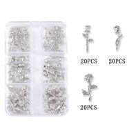 Romantic Flower Zinc Alloy Nail Decoration Accessories 1 Set sku image 1