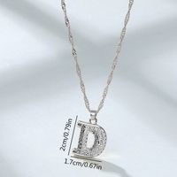 Wholesale Jewelry Simple Style Letter Alloy Rhinestones Inlay Pendant Necklace main image 5