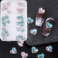 Glam Shiny Heart Shape Rhinestone Zinc Alloy Nail Decoration Accessories 1 Set main image 1