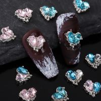 Glam Shiny Heart Shape Rhinestone Zinc Alloy Nail Decoration Accessories 1 Set main image 4