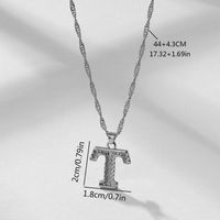 Wholesale Jewelry Simple Style Letter Alloy Rhinestones Inlay Pendant Necklace main image 3