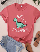 Frau T-Shirt Kurzarm T-Shirts Runden Lässig Dinosaurier main image 1