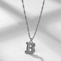 Wholesale Jewelry Simple Style Letter Alloy Rhinestones Inlay Pendant Necklace sku image 2