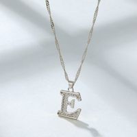 Wholesale Jewelry Simple Style Letter Alloy Rhinestones Inlay Pendant Necklace sku image 5