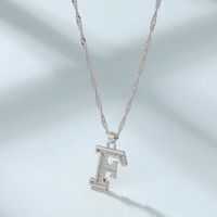 Wholesale Jewelry Simple Style Letter Alloy Rhinestones Inlay Pendant Necklace sku image 6