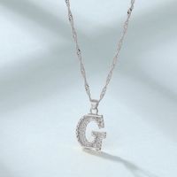 Wholesale Jewelry Simple Style Letter Alloy Rhinestones Inlay Pendant Necklace sku image 7