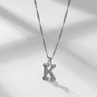 Wholesale Jewelry Simple Style Letter Alloy Rhinestones Inlay Pendant Necklace sku image 11