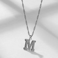 Wholesale Jewelry Simple Style Letter Alloy Rhinestones Inlay Pendant Necklace sku image 13