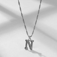 Wholesale Jewelry Simple Style Letter Alloy Rhinestones Inlay Pendant Necklace sku image 14