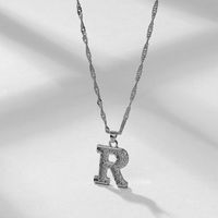 Wholesale Jewelry Simple Style Letter Alloy Rhinestones Inlay Pendant Necklace sku image 18