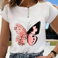 Women's T-shirt Short Sleeve T-Shirts Casual Butterfly main image 1