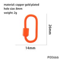 1 Piece 14*26mm Copper Oval Pendant Jewelry Buckle sku image 5