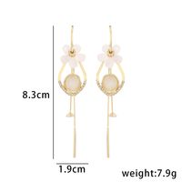 1 Pair Elegant Romantic Flower Plating Inlay Copper Zircon 14K Gold Plated Drop Earrings main image 2
