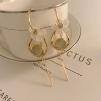 1 Pair Elegant Romantic Flower Plating Inlay Copper Zircon 14K Gold Plated Drop Earrings main image 1