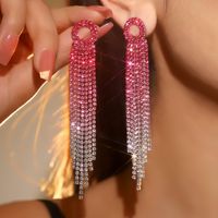 Glam Tassel Alloy Inlay Rhinestones Women's Drop Earrings sku image 13