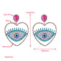 1 Pair Hip-Hop Exaggerated Modern Style Devil's Eye Heart Shape Hollow Out Inlay Alloy Rhinestones Drop Earrings main image 2