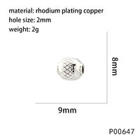 1 Piece 9*8mm Hole 2~2.9mm Copper Lattice Polished Beads main image 2