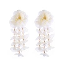 1 Paire Vacances Style Moderne Style Classique Fleur Perle D'Imitation Gaze Boucles D'oreilles sku image 2