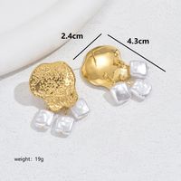 1 Pair Elegant Vacation Classic Style Geometric Pearl Frill 201 Stainless Steel 304 Stainless Steel 18K Gold Plated Drop Earrings sku image 1