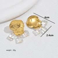 1 Pair Elegant Vacation Classic Style Geometric Pearl Frill 201 Stainless Steel 304 Stainless Steel 18K Gold Plated Drop Earrings sku image 2
