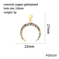 1 Piece 15*17mm 27*19mm Copper Zircon Slippers Horns Lion Pendant Jewelry Buckle sku image 2
